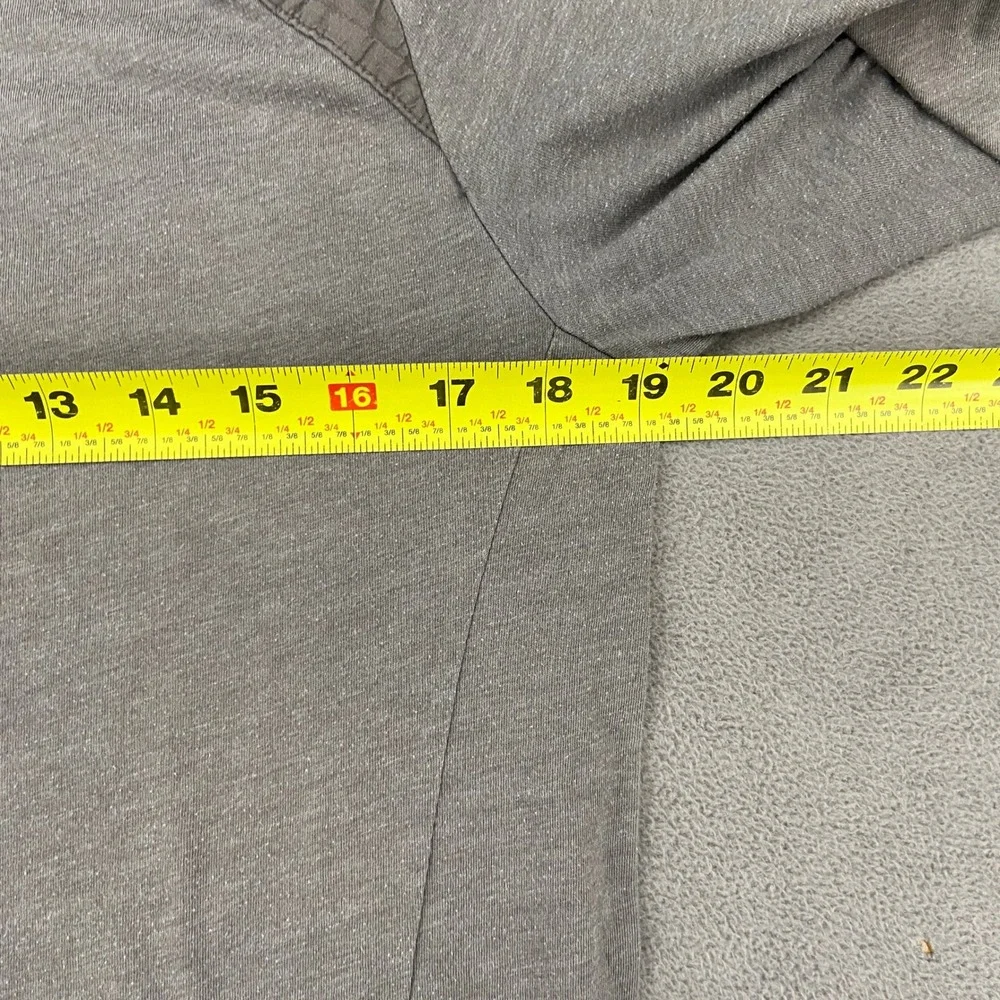 Nice Collective Mens Gray Hooded Long Sleeve Shirt Button Neck Pocket Size M